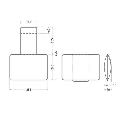 Подушка для ванны Salini 49.5x35.5x7 см Grey 1904201G