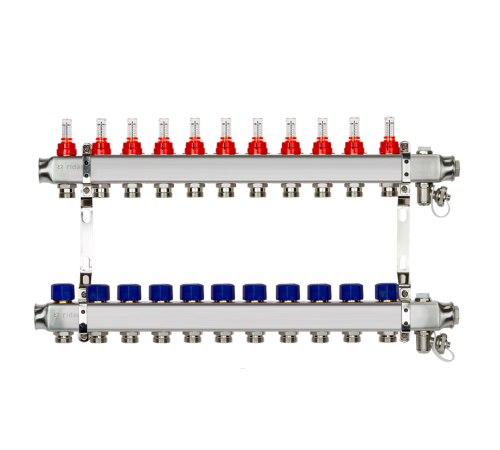 Комплект коллекторов Ридан SSM-11RF set 11 контуров с расходомерами и кронштейнами 088U0961R