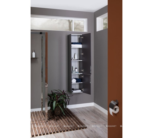 Шкаф-пенал Aquanet Алвита 35 серый антрацит 00240197