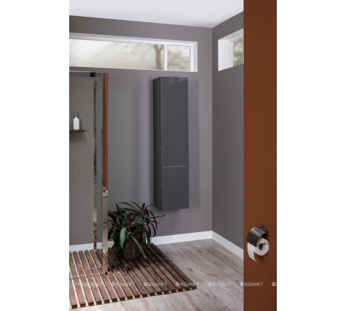 Шкаф-пенал Aquanet Алвита 35 серый антрацит 00240197