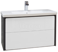 Тумба под умывальник подвесная Roca Ronda 2 ящика 777х480х412 мм Белый глянец/антрацит ZRU9302965