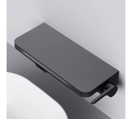 Смеситель для раковины встраиваемый AM.PM Func с полкой и каскадным изливом черный матовый F8F72722