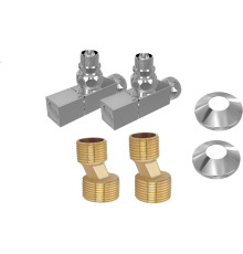 Комплект вентилей Aquanerba AQ 2020CH квадрат 3/4х1/2 хром (2 шт) AQ 2020CH