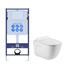 Комплект инсталляции с унитазом AQUATEK ДИВА (рама INS-0000012, унитаз AQ2012-00 soft-close) ДИВА