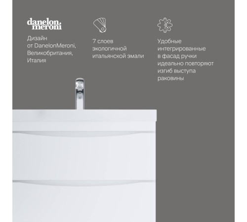 Тумба под раковину напольная AM.PM Like 80 см 2 ящика белый глянец M80FSX0802WG