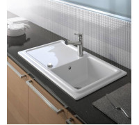 Кухонная мойка Duravit Cassia 86х51 см встраиваемая белая 7513860000