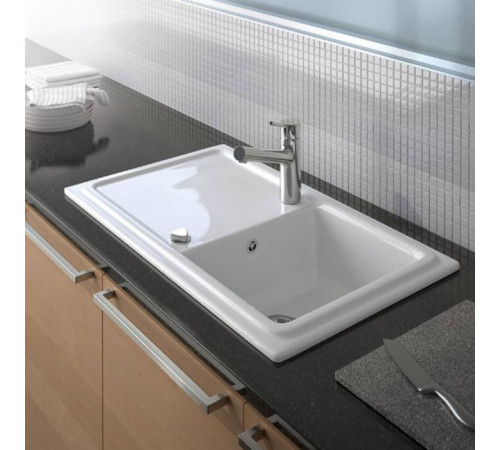 Кухонная мойка Duravit Cassia 86х51 см встраиваемая белая 7513860000