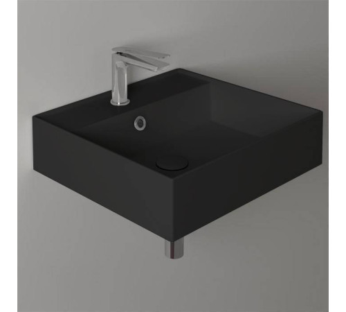 Раковина подвесная Simas Agile 51х46 см 1 отверстие с переливом черный матовый AG51 nero matt