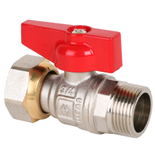 Кран шаровой Högert Premium ГОСТ прямой 1/2 НВ PN 25 бабочка с накидной гайкой BV73104