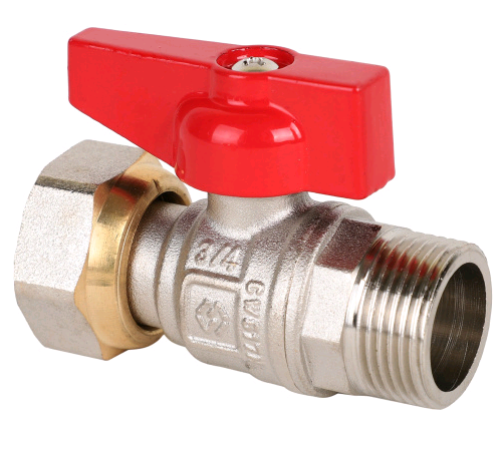 Кран шаровой Högert Premium ГОСТ прямой 1/2 НВ PN 25 бабочка с накидной гайкой BV73104