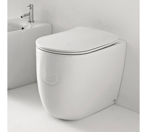 Унитаз безободковый пристенный Kerasan Nolita 55х35 см белый глянцевый 531801