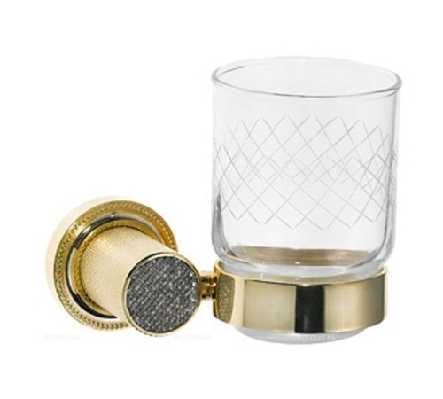 Стакан для зубных щеток подвесной Boheme Royal Cristal золото 10924-G-B