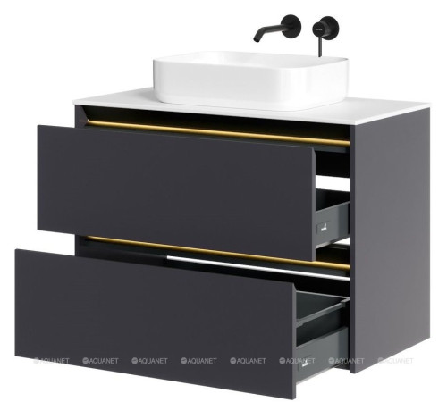 Тумба Allen Brau Activity 90 см антрацит матовый черный браш 1.34005.AM