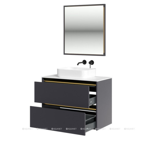 Тумба Allen Brau Activity 90 см антрацит матовый черный браш 1.34005.AM