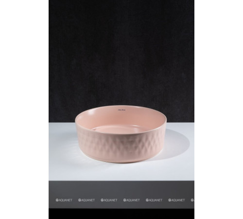 Раковина накладная Allen Brau FANTASY Romb Ø360 мм керамическая розовый 4.11033.SM