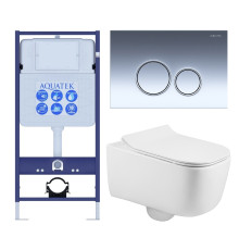 Комплект инсталляции 4 в 1 Aquatek Лугано-018 рама Standard INS-0000012 и унитаз AQ2002-00 ЛУГАНО-018 4в1