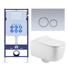 Комплект инсталляции 4 в 1 Aquatek Лугано-019 рама Standard INS-0000012 и унитаз AQ2002-00 ЛУГАНО-019 4в1