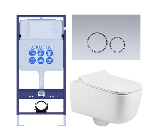 Комплект инсталляции 4 в 1 Aquatek Лугано-019 рама Standard INS-0000012 и унитаз AQ2002-00 ЛУГАНО-019 4в1