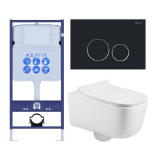 Комплект инсталляции 4 в 1 Aquatek Лугано-020 рама Standard INS-0000012 и унитаз AQ2002-00 ЛУГАНО-020 4в1