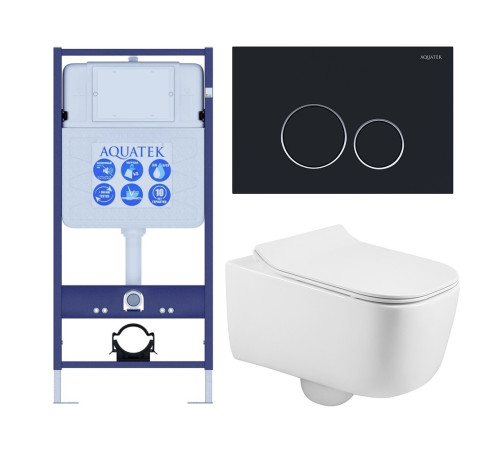 Комплект инсталляции 4 в 1 Aquatek Лугано-020 рама Standard INS-0000012 и унитаз AQ2002-00 ЛУГАНО-020 4в1