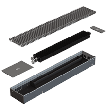 Конвектор внутрипольный ELSEN EKN 150х190х1000 мм с роликовой решеткой EKN.190.150.1000