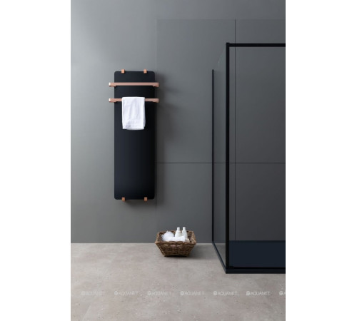Полотенцесушитель Allen Brau INFINITY 1200х440 мм черный матовый с рейлингом 2.0 и креплением медь браш 00325631