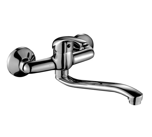 Смеситель для кухни Rossinka Silvermix A35-24 одноручный настенный с нижним изливом хром A35-24