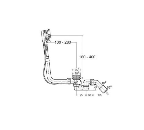 Слив-перелив для ванны Bette Multiplex M5 стандартный хром B600-901