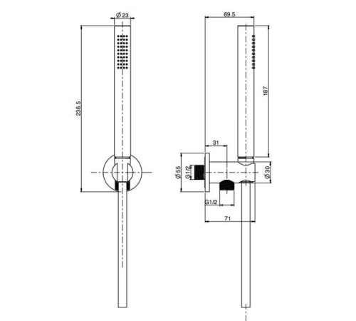 Душевой комплект FIMA Carlo Frattini Spillo Steel ручной душ шланг 1500 мм INOX F2951/4INOX