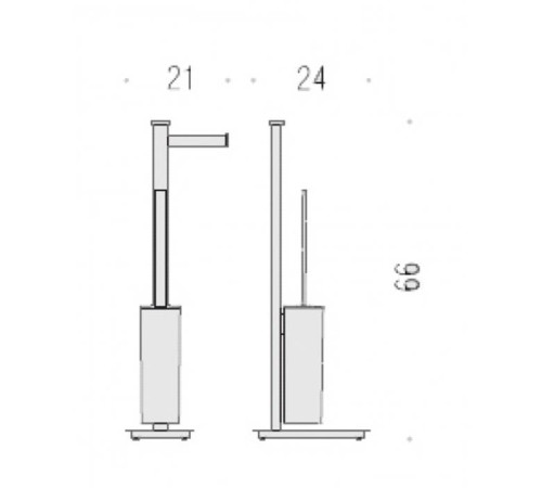 Стойка напольная с держателем бумаги и ершиком Colombo Design Units DX хром B9107D.CR