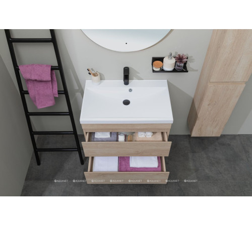 Тумба с раковиной Aquanet Нота New 75 дуб светлый 00335881