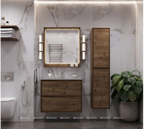 Тумба с раковиной Aquanet Милан 60 дуб рустикальный 00340162