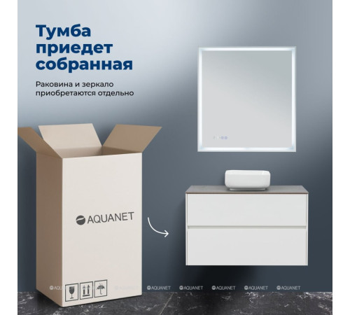 Тумба под раковину Aquanet Бруклин 102 2 ящика белый глянец 00336551