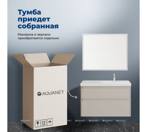Тумба под раковину Aquanet Nova Lite 2.0 90 R 2 ящика белый глянец 00346310