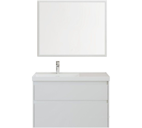 Тумба с раковиной Aquanet Nova Lite 2.0 90 L 2 ящика белый глянец 00365922