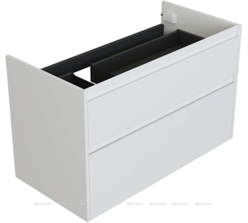 Тумба с раковиной Aquanet Nova Lite 2.0 90 L 2 ящика белый глянец 00365922