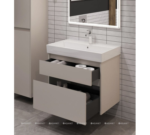 Тумба под раковину Aquanet Nova Lite 2.0 60 2 ящика бежевый 00346322