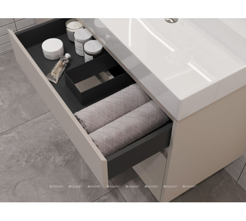 Тумба под раковину Aquanet Nova Lite 2.0 60 2 ящика бежевый 00346322