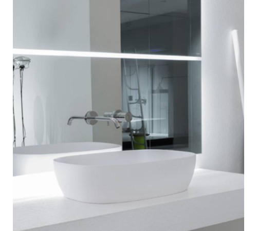 Раковина накладная Antonio Lupi Senso 60х40х15 см без отверстия белая SENSO