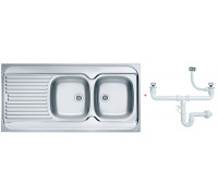 Мойка кухонная Alveus Classic 100 1200х600х160 мм накладная правая 2 чаши 1009085