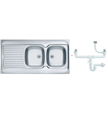 Мойка кухонная Alveus Classic 100 1200х600х160 мм накладная правая 2 чаши 1009085