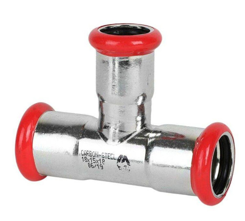Тройник переходной Sanha Therm 35x22x35 мм оцинкованная сталь CF541080608