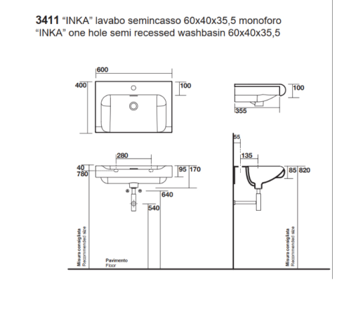 Тумба с раковиной Kerasan Inka Project 120 см подвесная по центру белый глянцевый 911102/341101/341701
