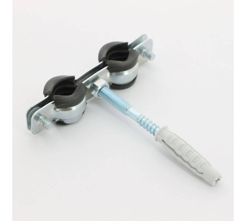 Хомут для труб двойной Walraven BIS Cobra 3/8 15-18 мм с уплотнителем шпилькой и дюбелем 0802118