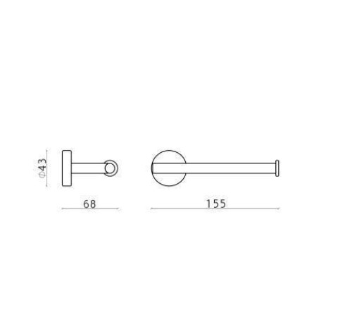Бумагодержатель Cisal Xion 155х68 мм диаметр 43 мм нержавеющая сталь XI090401D1