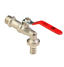 Кран шаровой водоразборный HOGART Premium 1/2 Н-штуцер PN 16 ручка-рычаг HOGBV83304