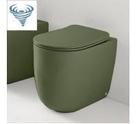 Унитаз безободковый пристенный Kerasan Nolita 55х35 см Tornado с креплениями WB5N зеленый мох 531911