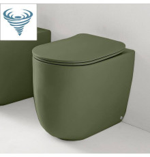 Унитаз безободковый пристенный Kerasan Nolita 55х35 см Tornado с креплениями WB5N зеленый мох 531911