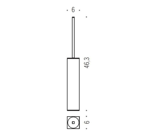 Ершик для унитаза напольный Colombo Design MiniQ PVD нержавеющая сталь B5006.HPS1