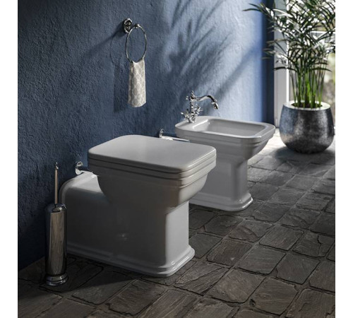 Биде напольное Kerasan Waldorf 55х37 см 1 отверстие белый 4121K1bi/cr*1 / 811391oro / 760391